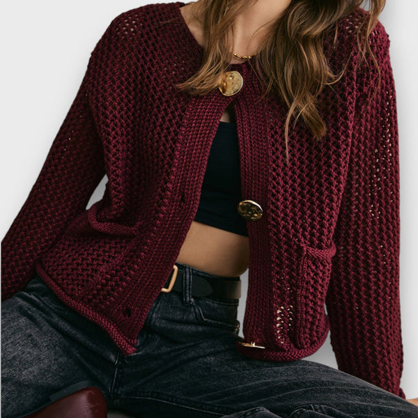 Jessa – Cardigan Bourgogne