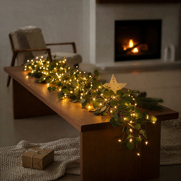 EucaGlow LED Garland – Wireless Warm Eucalyptus Lighting