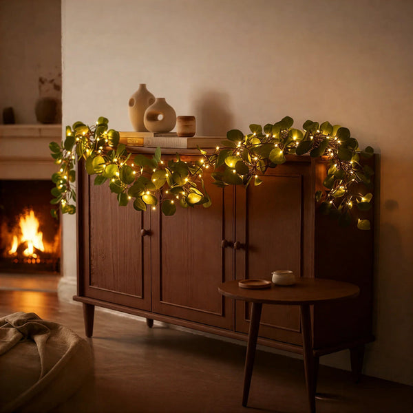EucaGlow LED Garland – Wireless Warm Eucalyptus Lighting