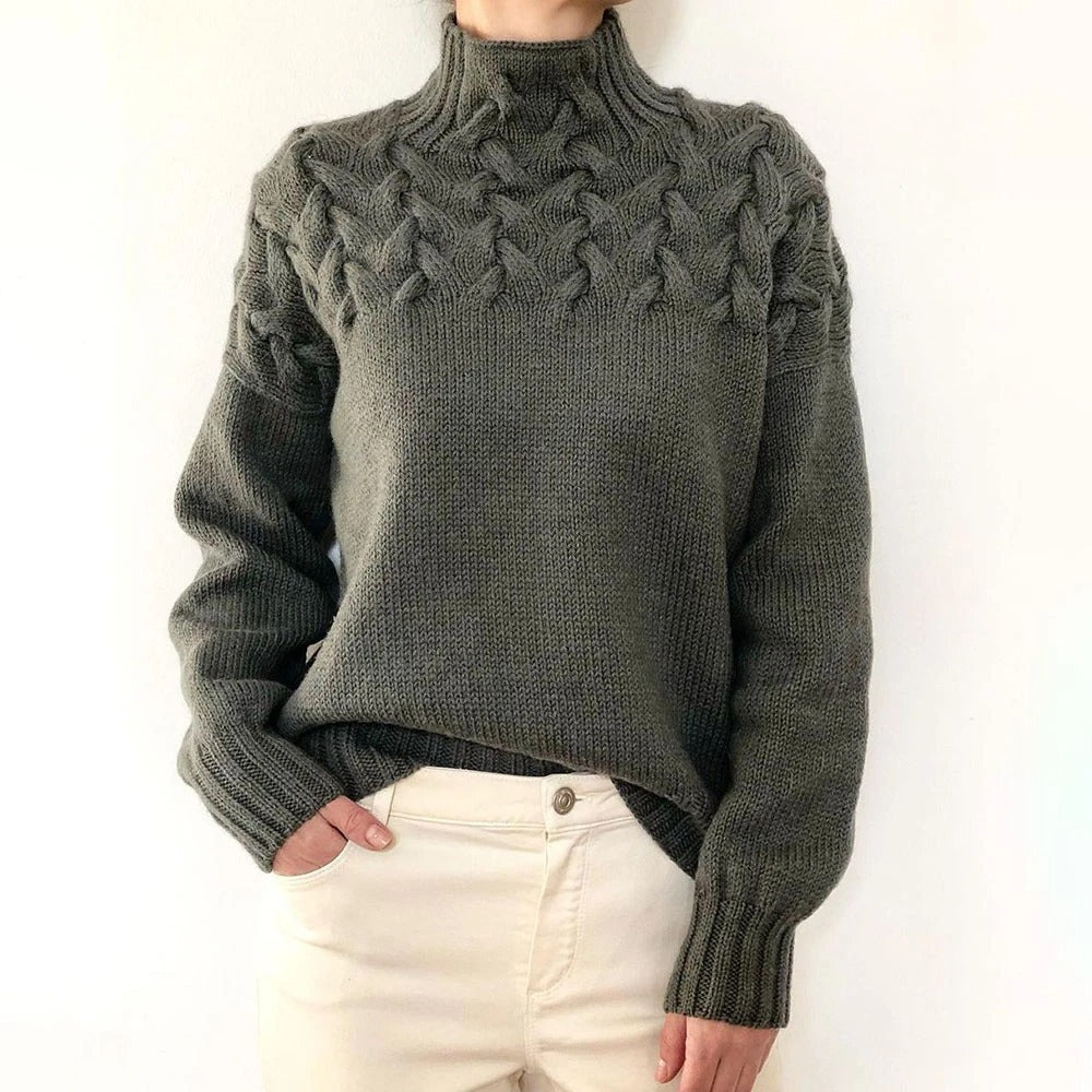 Elena | Pull Col Roulé Tricoté Chaud