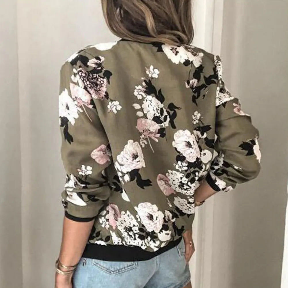 Hazel | Veste bomber avec imprimé floral moderne