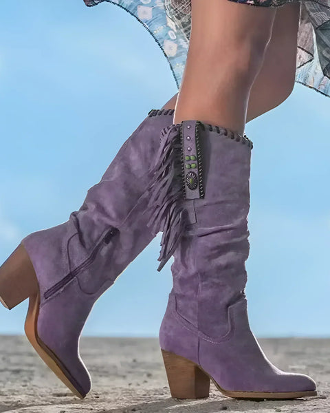 HARLOW™ - Bottes Western Classiques à Franges