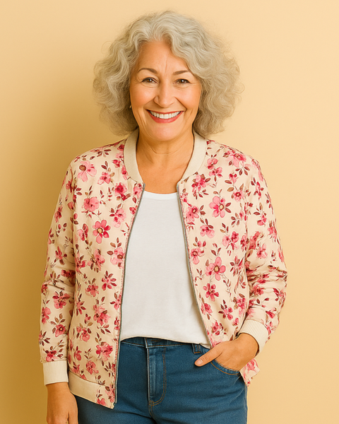 Hazel | Veste bomber avec imprimé floral moderne