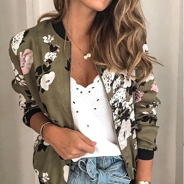 Hazel | Veste bomber avec imprimé floral moderne