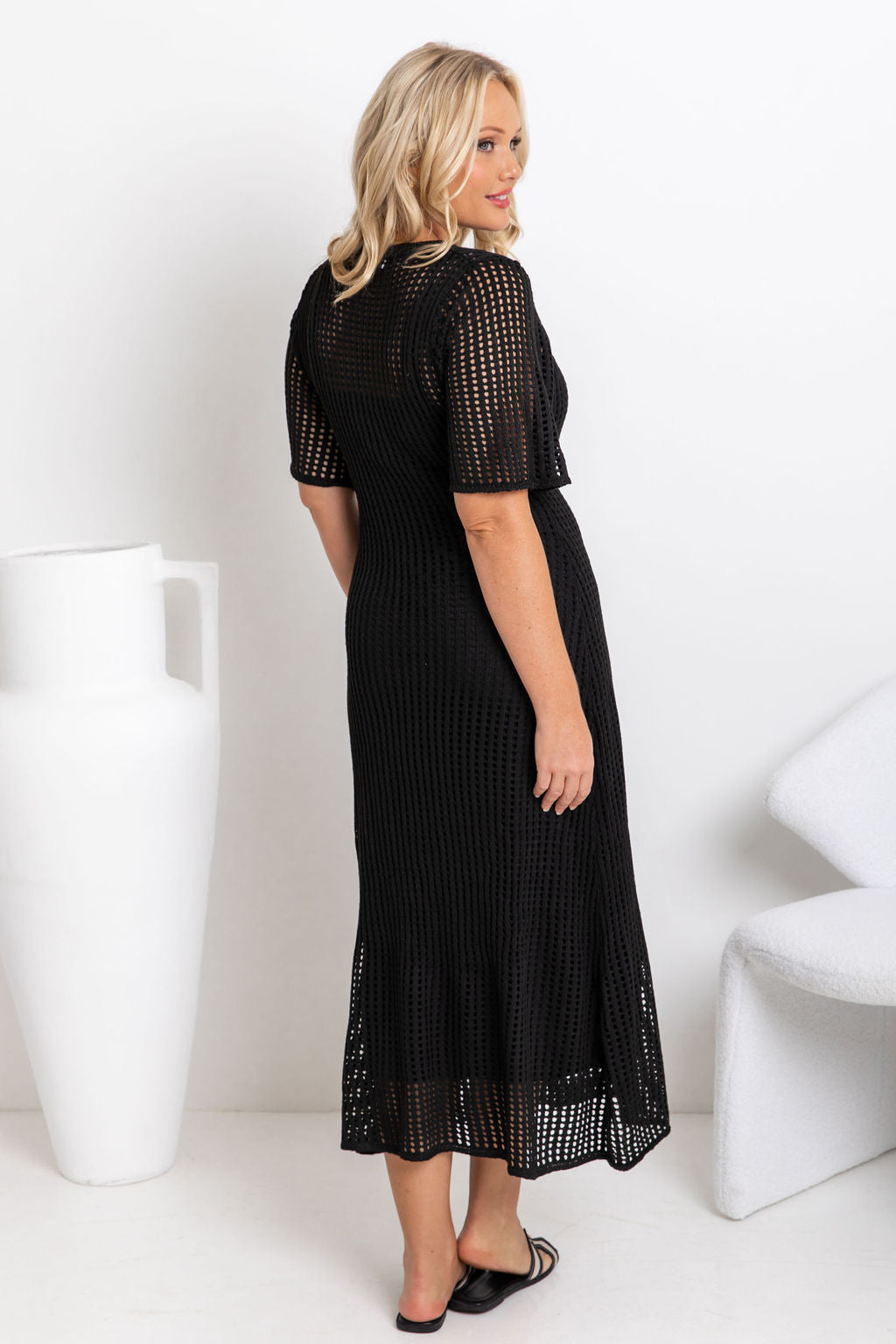 ESSENTIAL - Airlie Crochet Maxi Dress - Natural