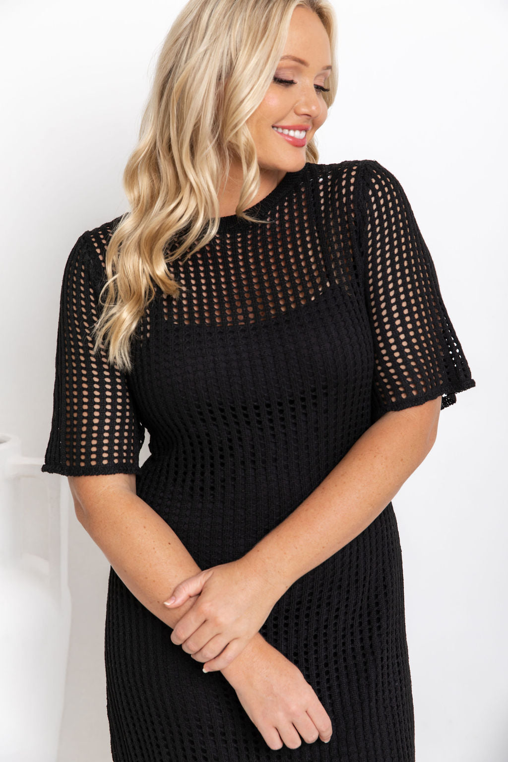 ESSENTIAL - Airlie Crochet Maxi Dress - Natural