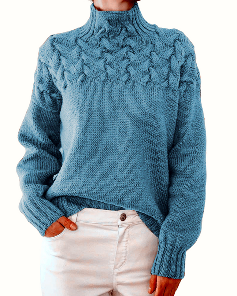 Elena | Pull Col Roulé Tricoté Chaud