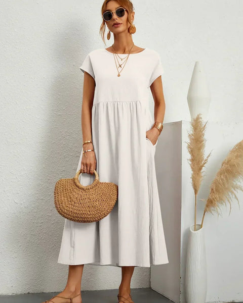 Gabrielle™ — Flowing Midi Dress with Timeless Elegance