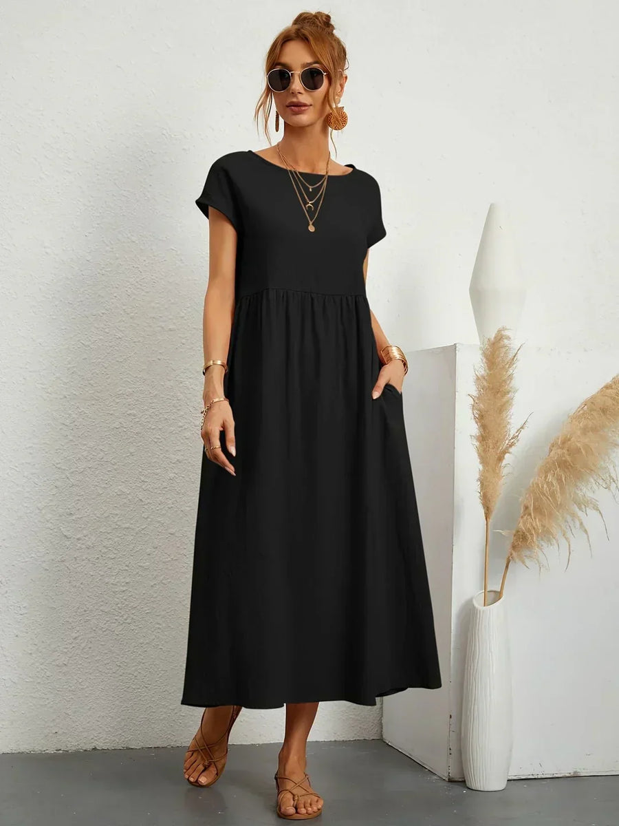 Gabrielle™ — Flowing Midi Dress with Timeless Elegance
