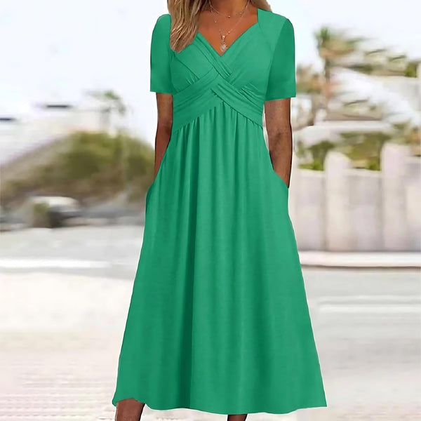 Elisa ™ | Robe midi élégante avec contrôle du ventre flatteur