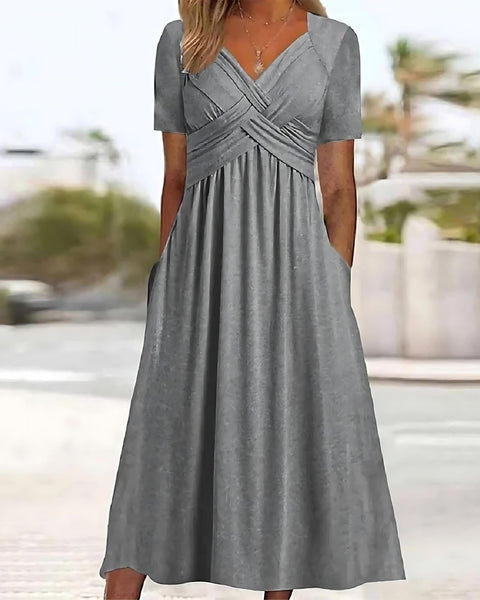 Elisa ™ | Robe midi élégante avec contrôle du ventre flatteur