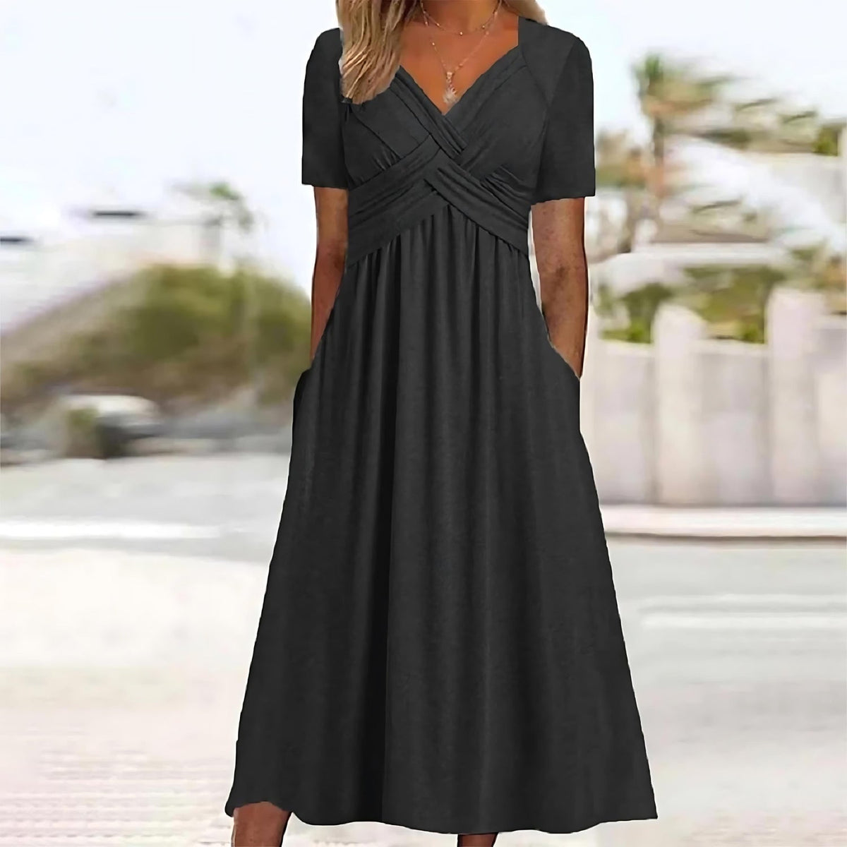 Elisa ™ | Robe midi élégante avec contrôle du ventre flatteur