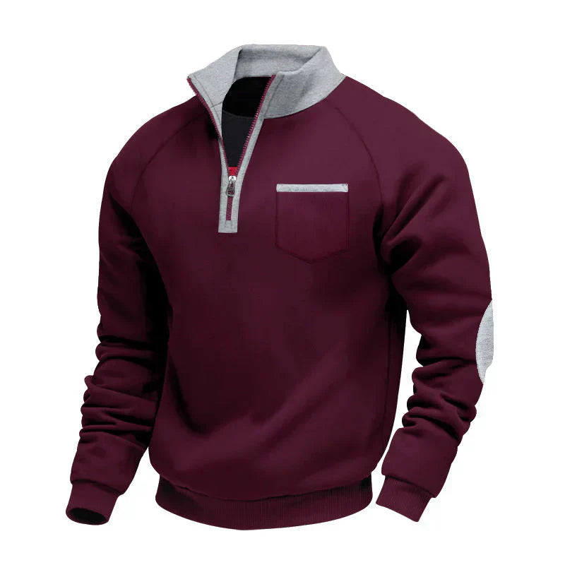 VALENCE | PULL À COL MONTANT ET FERMETURE ÉCLAIR POUR HOMME