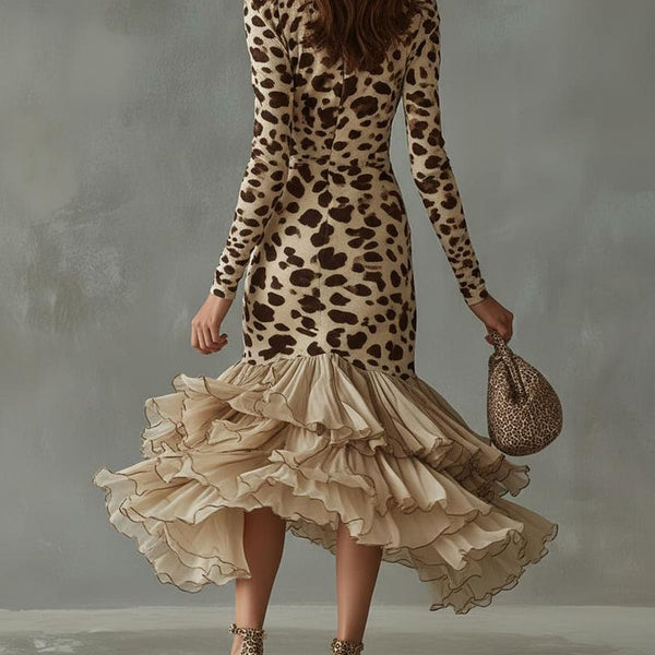 Eleonora · Animal Print Frill Dress