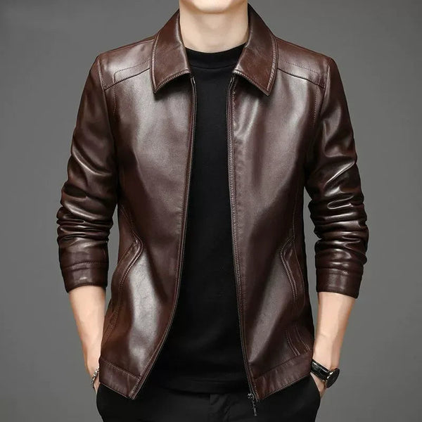 Veste en Cuir Décontractée