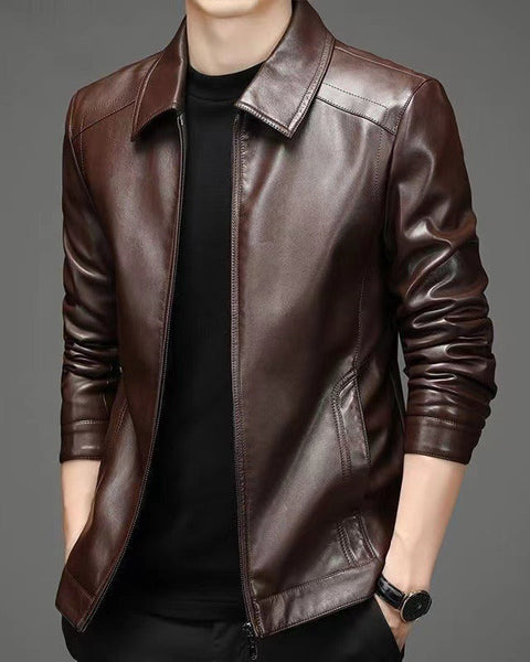 Veste en Cuir Décontractée
