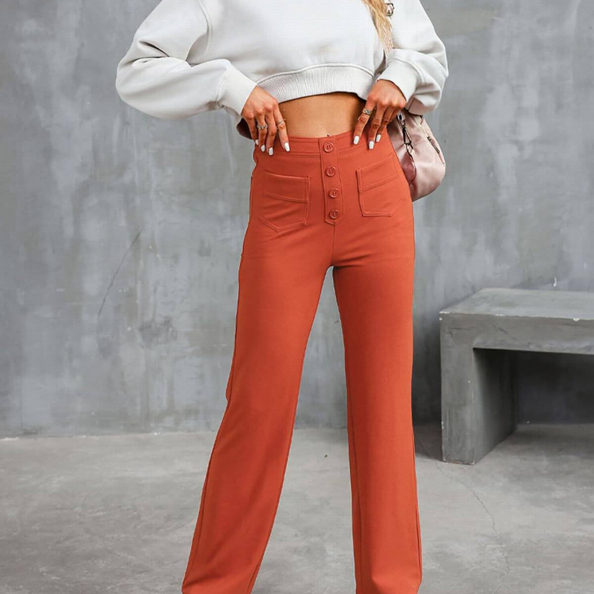 Marjorie | High-Waist Stretch & No-Pill Trouser – Timeless Confidence