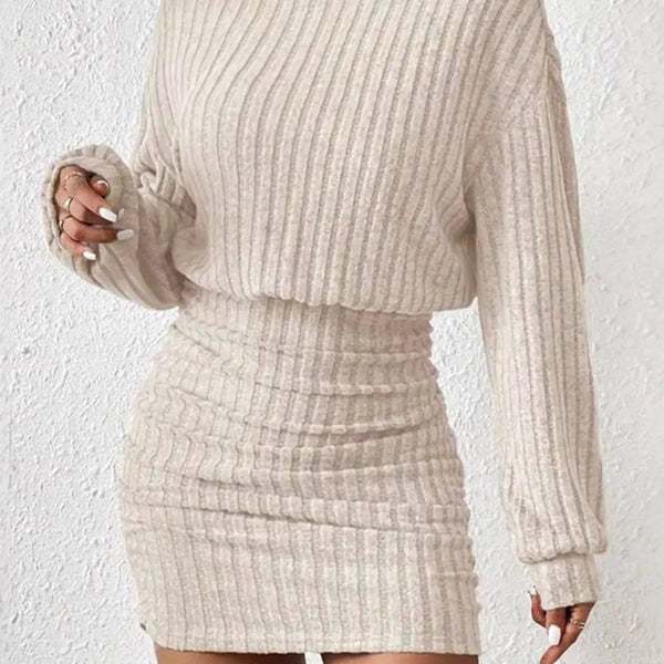 Robe Tricotée à Col Montant Nora