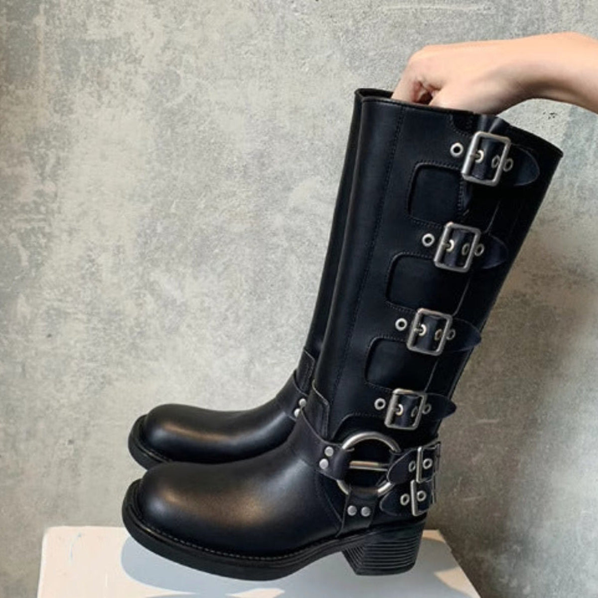 POTENCIANA™ – Bottes de moto à chevilles classiques avec boucle