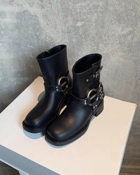POTENCIANA™ – Bottes de moto à chevilles classiques avec boucle