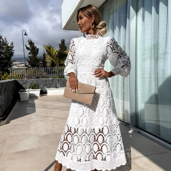 Sylvette | Lace Midi Dress – Effortless Elegance, Everyday Comfort