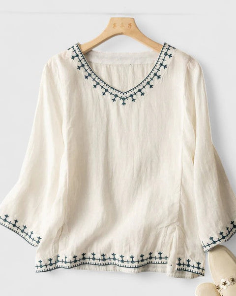 Mirella | V-Neck Blouse - Effortless Elegance, Everyday Confidence