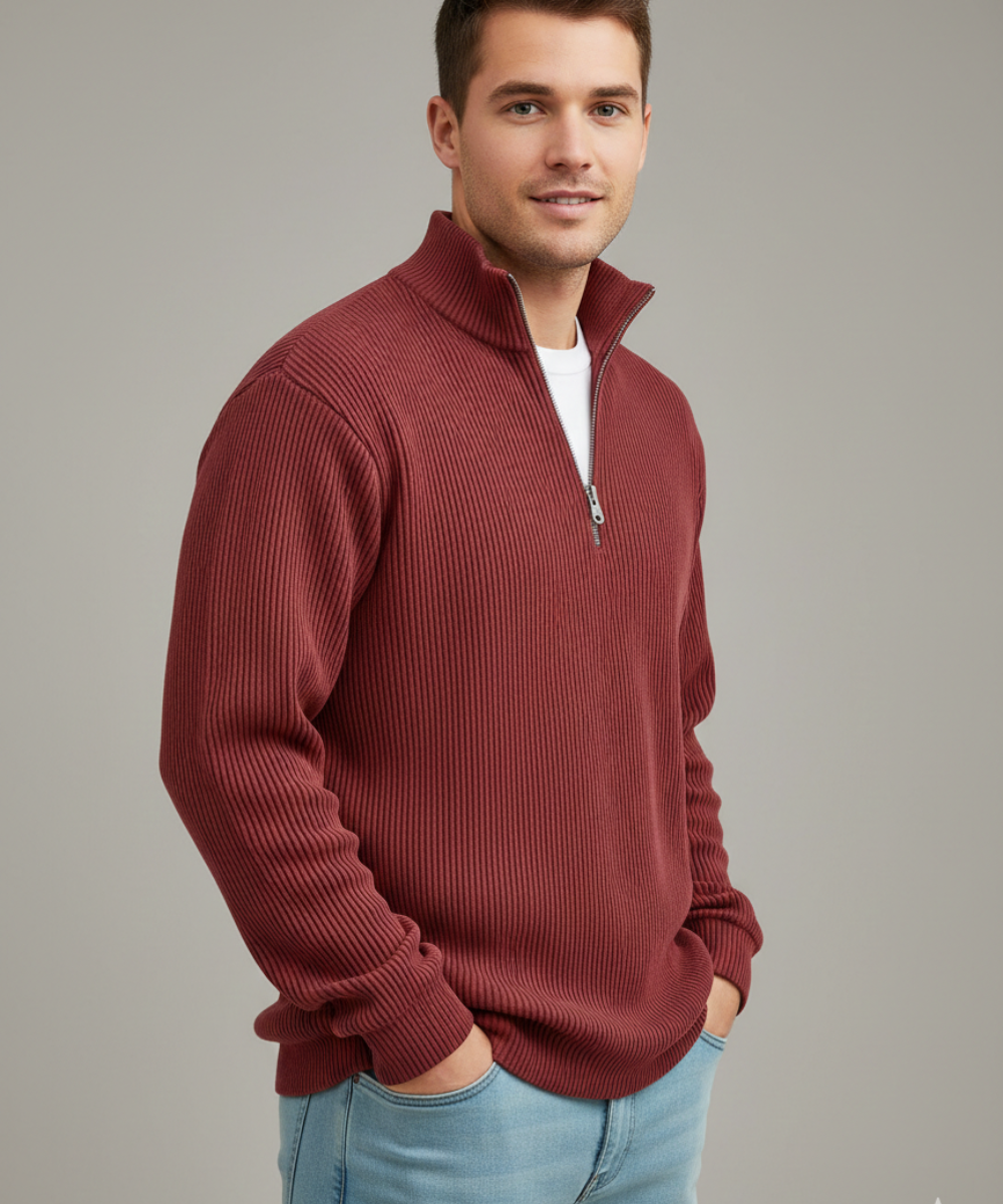 VALENCE | PULL ZIPPÉ CHALEUR LÉGÈRE POUR HOMMES