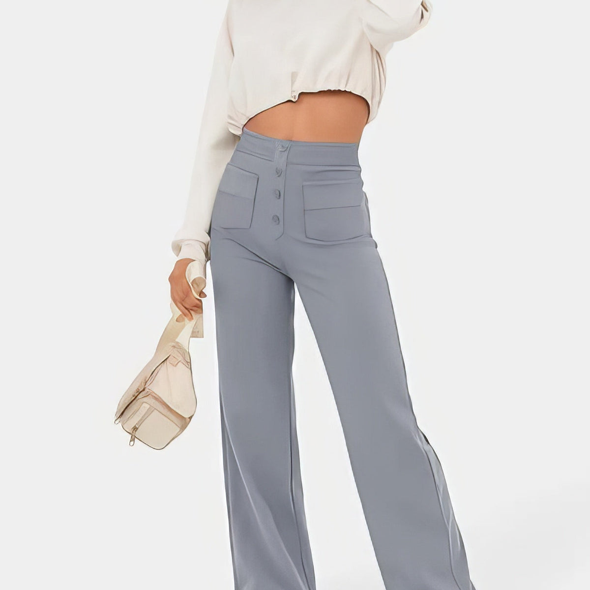 Marjorie | High-Waist Stretch & No-Pill Trouser – Timeless Confidence