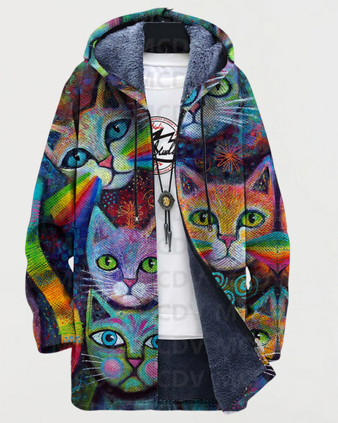 Luna | Sweat à capuche chat arc-en-ciel