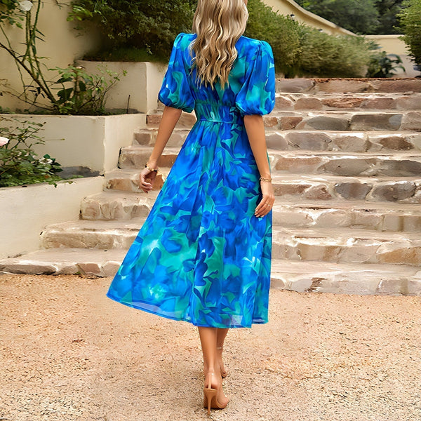 Isolde - Robe midi à décolleté en V