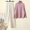  Pull Rose + Pantalon Beige [ensemble deux pièces]