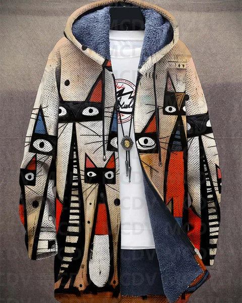 Filippa | Sweat à capuche Chats Abstraits