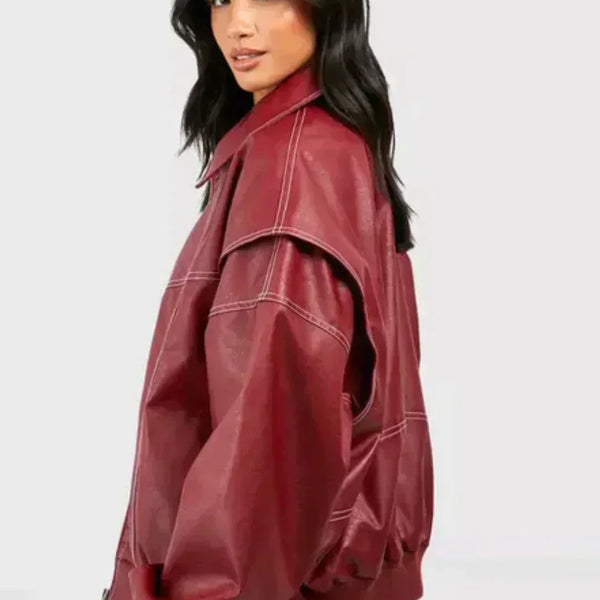 Faye™ - Veste en Cuir Oversized