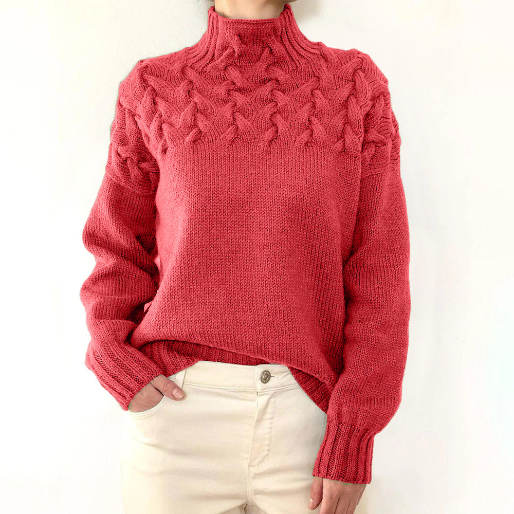 Elena | Pull Col Roulé Tricoté Chaud