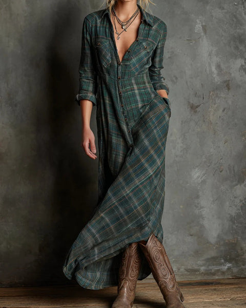 Valentina | Long checkered dress