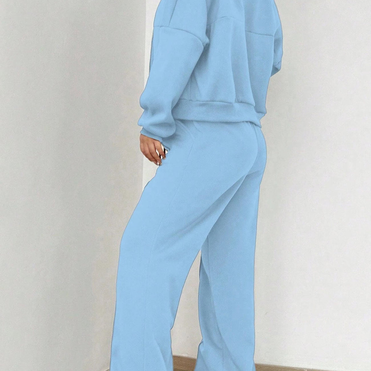 Veste Cardigan sans Col à Zip et Pantalon