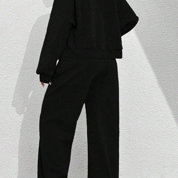 Ensemble de Pantalon et Cardigan Col Montant à Zip