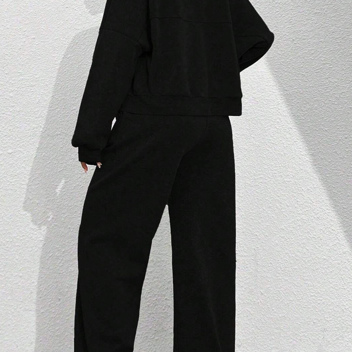 Veste Cardigan sans Col à Zip et Pantalon