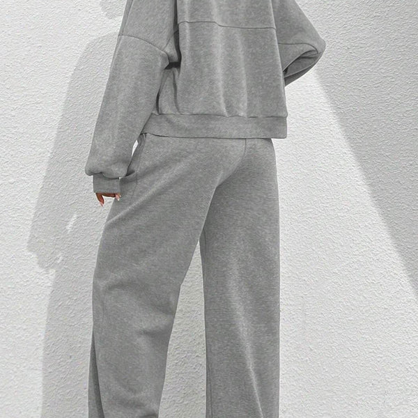 Ensemble de Pantalon et Cardigan Col Montant à Zip