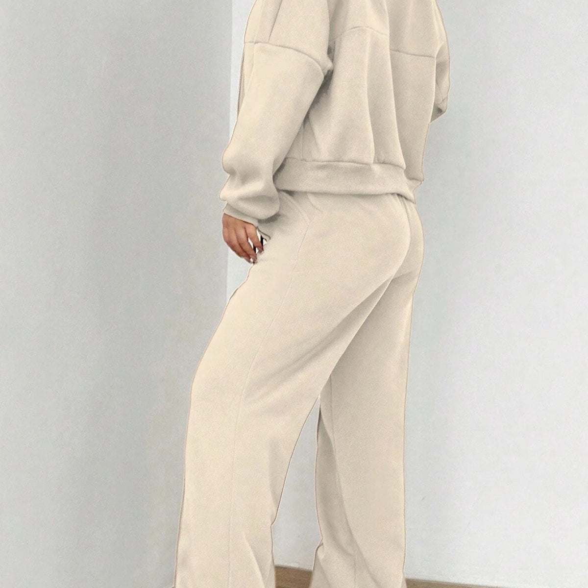 Veste Cardigan sans Col à Zip et Pantalon