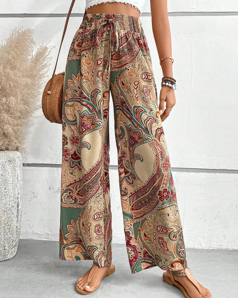 Theia | Boho Paisley Print Summer Trousers