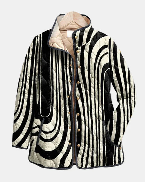 Soraya | Veste Matelassée Décontractée avec Design Géométrique Abstrait