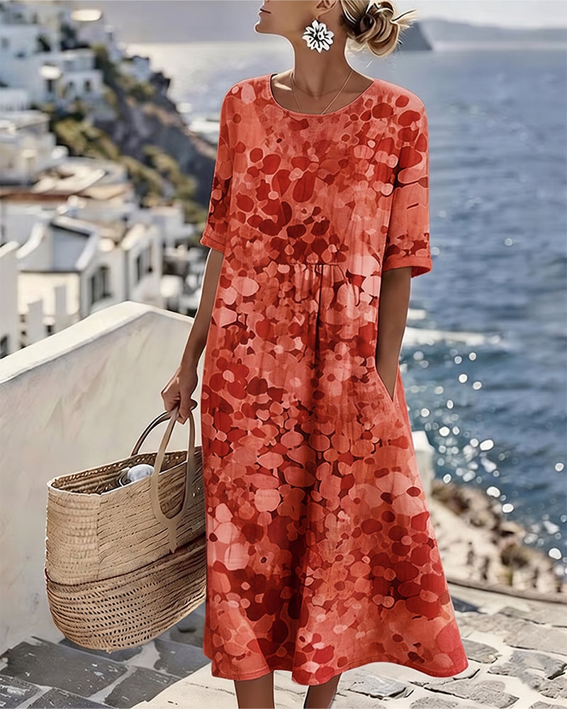 Emma Floral Pocket Midi Dress
