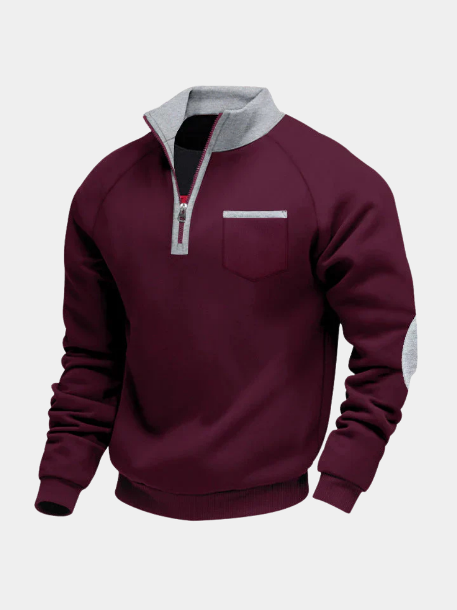 VALENCE | PULL À COL MONTANT ET FERMETURE ÉCLAIR POUR HOMME
