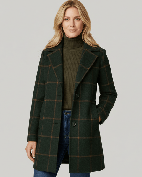 ADRIANA | MANTEAU TRENCH À CARREAUX D'HIVER