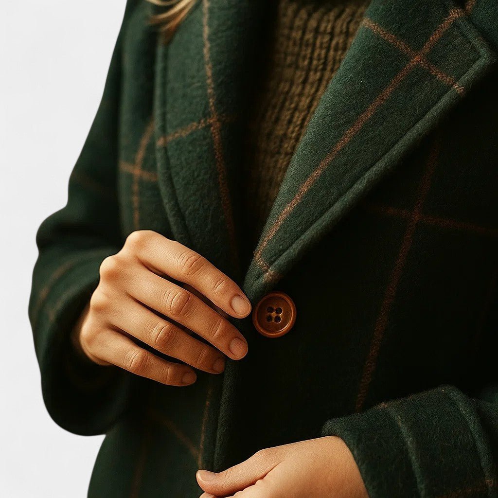 ADRIANA | MANTEAU TRENCH À CARREAUX D'HIVER