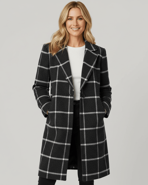 ADRIANA | MANTEAU TRENCH À CARREAUX D'HIVER
