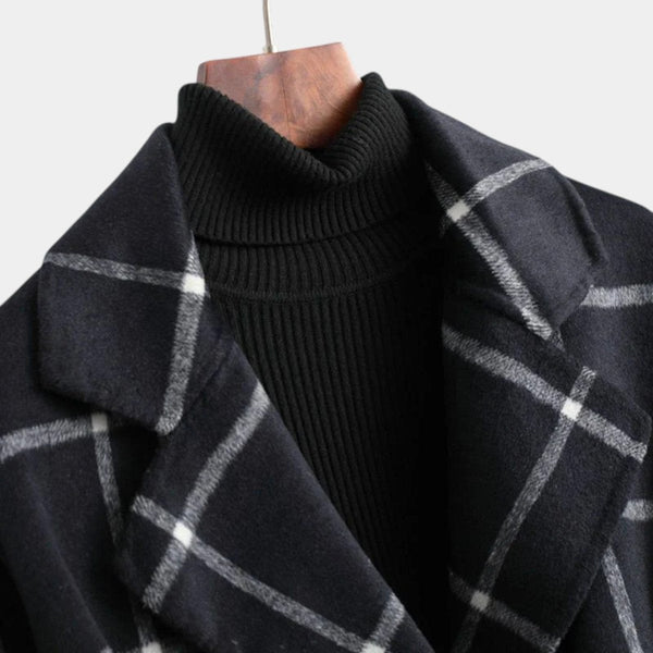ADRIANA | MANTEAU TRENCH À CARREAUX D'HIVER