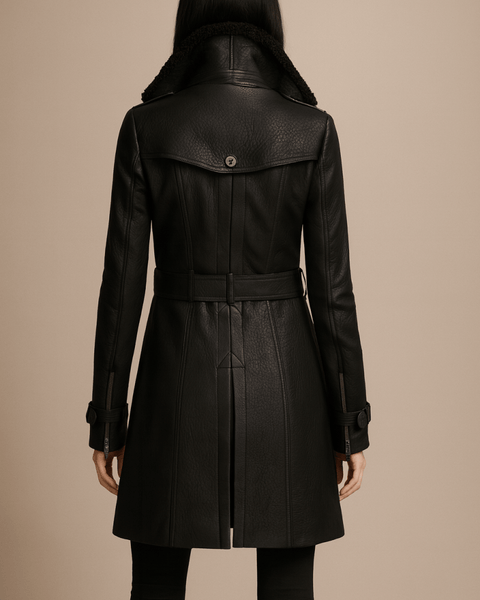 ALLESIA | MANTEAU EN CUIR ÉLÉGANT