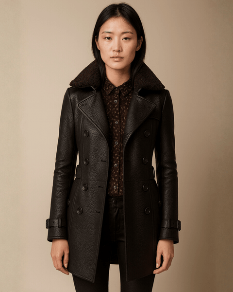 ALLESIA | MANTEAU EN CUIR ÉLÉGANT